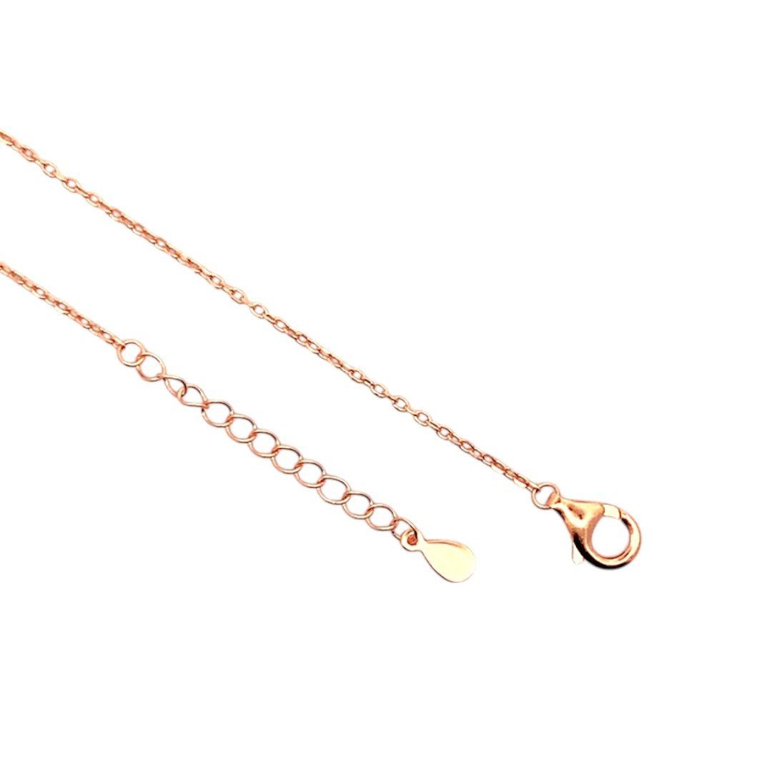 Rainbow Dazzle Halo Pendant Chain (Pure Silver) - Rose Gold